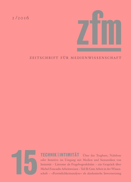 Cover ZfM 15, Thema Technik | Intimität