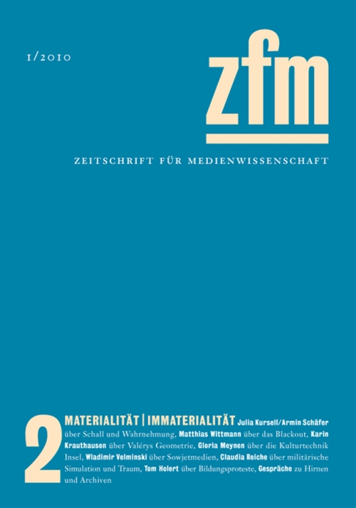 Cover ZfM 02, Thema Materialität | Immaterialität