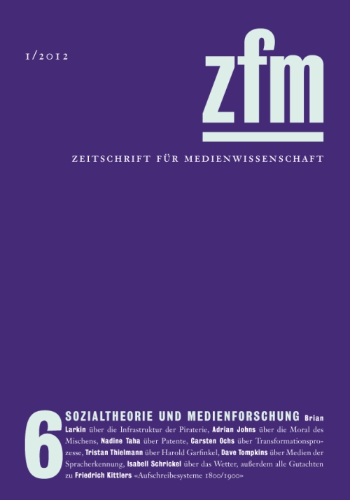 Cover ZfM 06, Thema Sozialtheorie und Medienwissenschaft