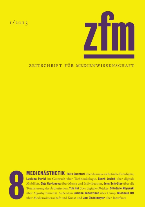 Cover ZfM 08, Thema Medienästhetik
