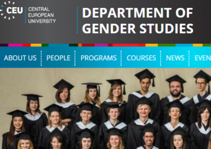 Website Central European University, Budapest, Department of Gender