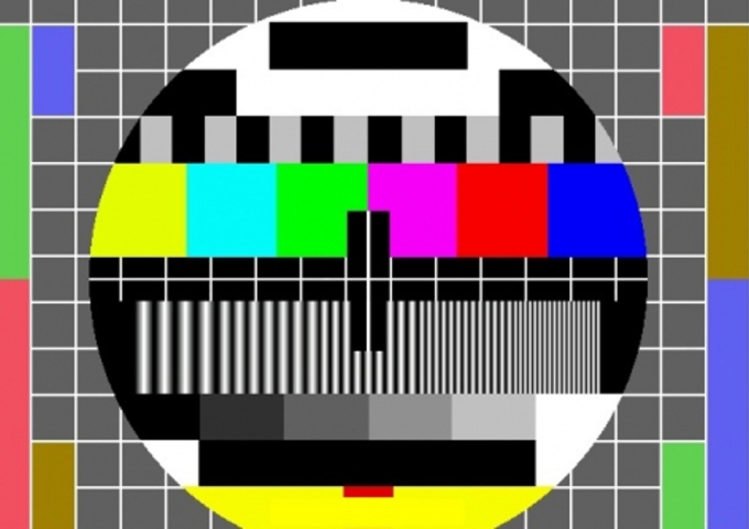 Testbildschirm für Fernsehsendungen bei Nichtausstrahlung