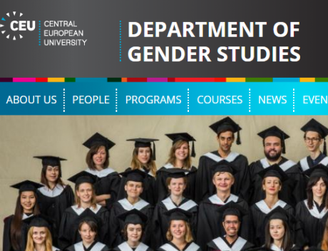 Website Central European University, Budapest, Department of Gender