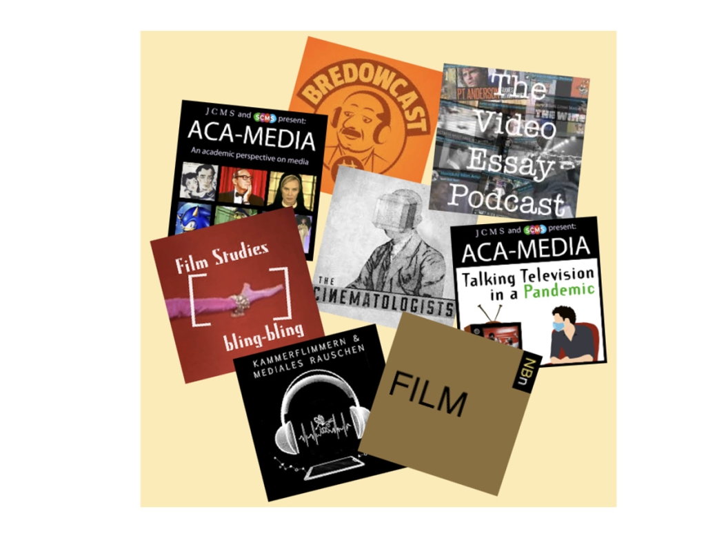 Logos von Podcasts aus der Medien- und Filmwissenschaft
